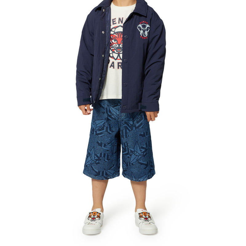 Printed denim Bermuda shorts KENZO KIDS 
                        BOY