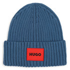 Knitted beanie, BLUE, hi-res