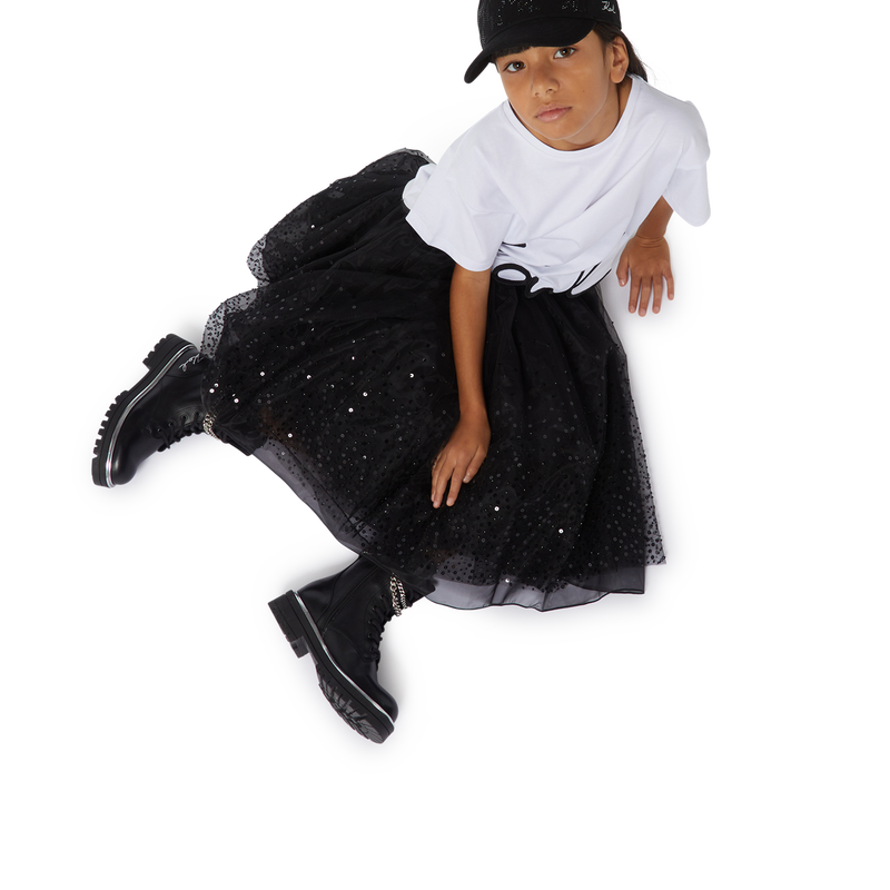 T-shirt with logo embroidery KARL LAGERFELD KIDS 
                        GIRL