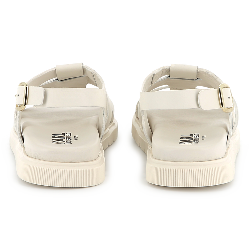 Buckled leather sandals KARL LAGERFELD KIDS 
                        GIRL
