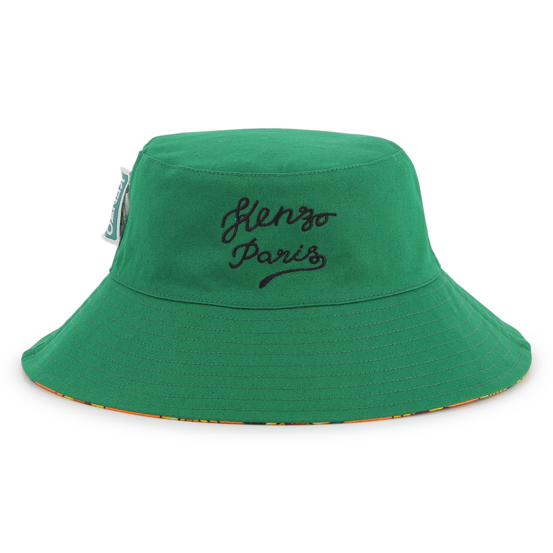 Reversible cotton bucket hat KENZO KIDS 
                        UNISEX