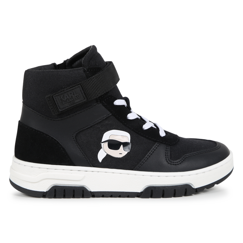 High-top leather trainers KARL LAGERFELD KIDS 
                        BOY