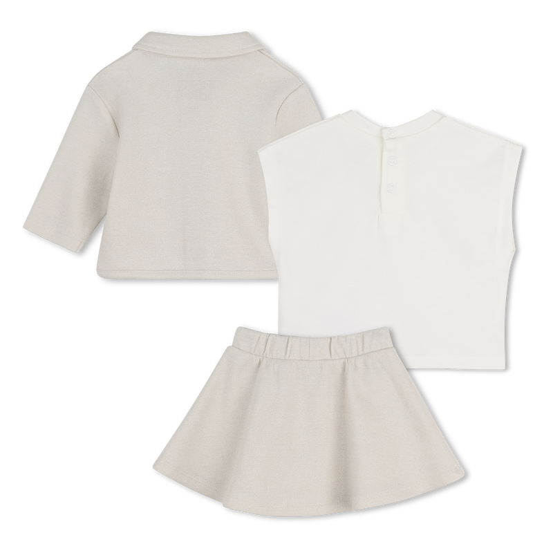 CARDIGAN, SKIRT AND T-SHIRT SET MICHAEL KORS 
                        GIRL