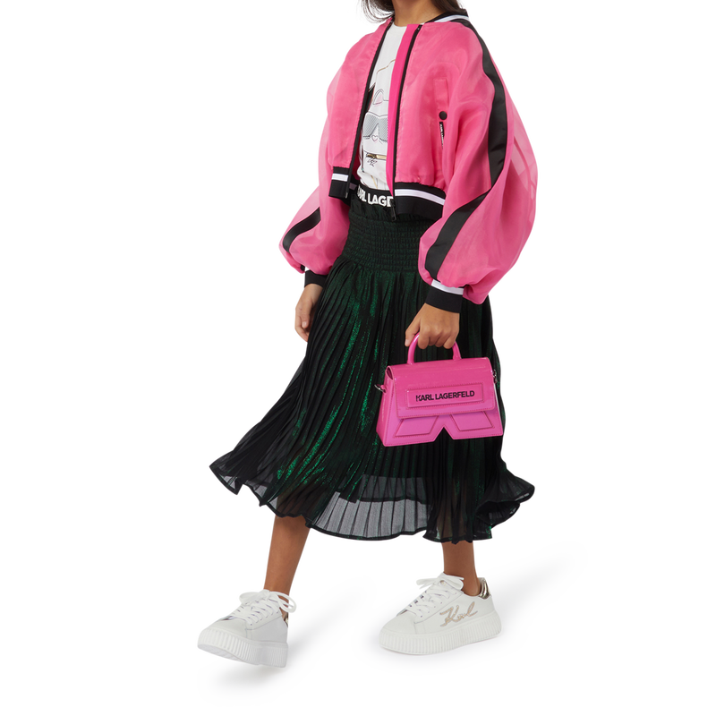 Pleated iridescent midi skirt KARL LAGERFELD KIDS 
                        GIRL