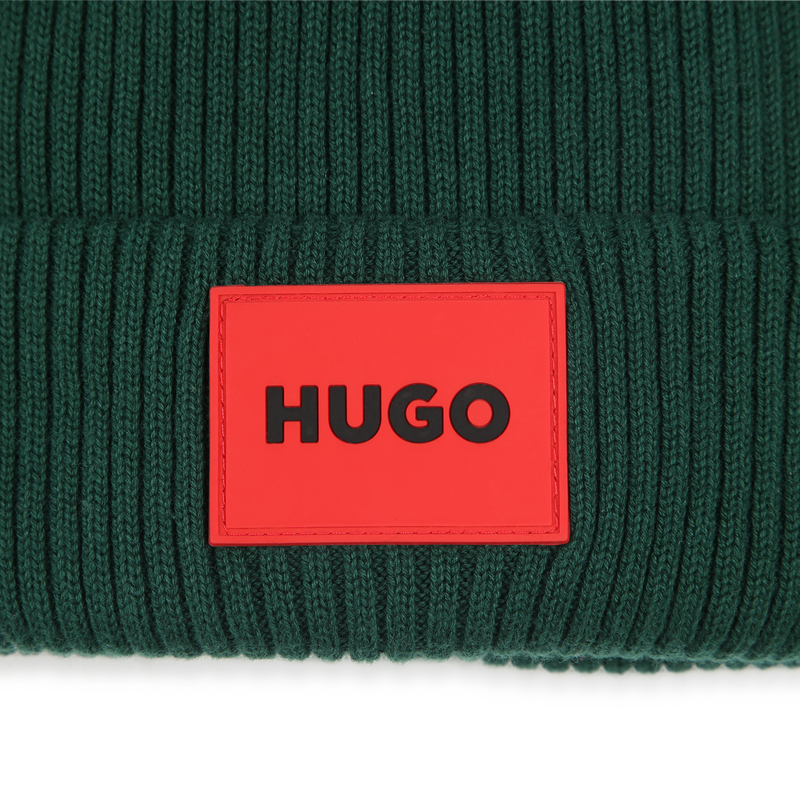 Knitted cotton hat HUGO 
                        UNISEX