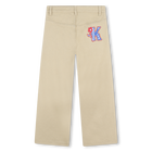 Flared cotton trousers KENZO KIDS 
                    GIRL
