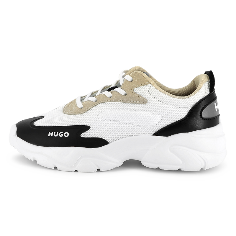 Bi-material lace-up trainers HUGO 
                        BOY