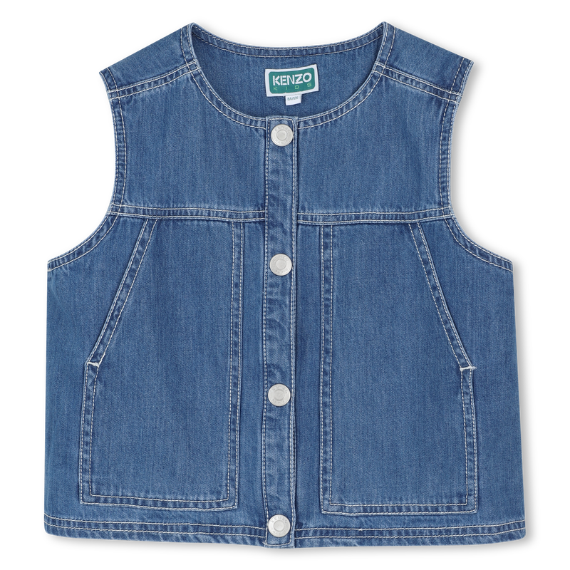 SLEEVELESS DENIM JACKET KENZO KIDS 
                        GIRL