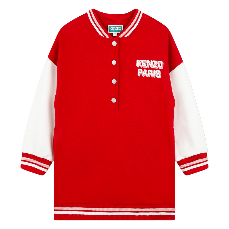 Embroidered fleece dress KENZO KIDS 
                        GIRL