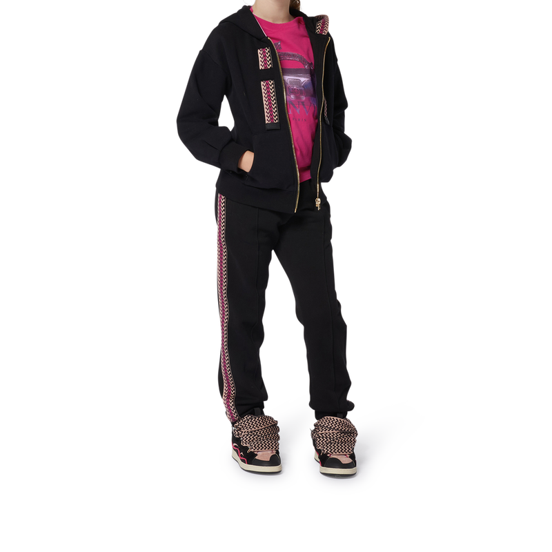 Embroidered zip-up sweatshirt LANVIN 
                        GIRL