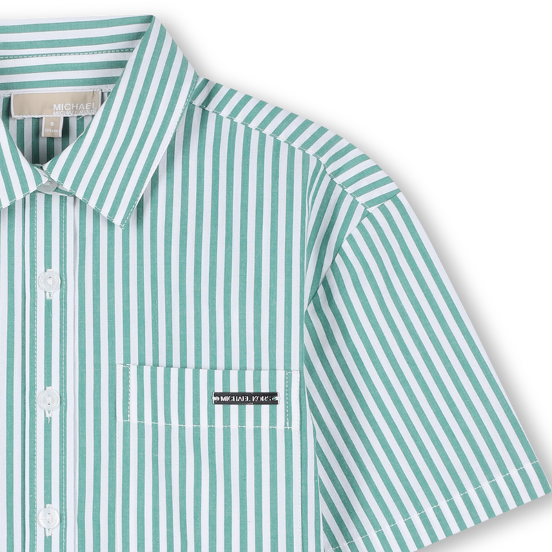 STRIPED SHORT-SLEEVED SHIRT MICHAEL KORS 
                        GIRL