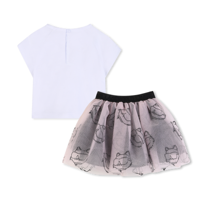 T-SHIRT AND SKIRT SET KARL LAGERFELD KIDS GIRL