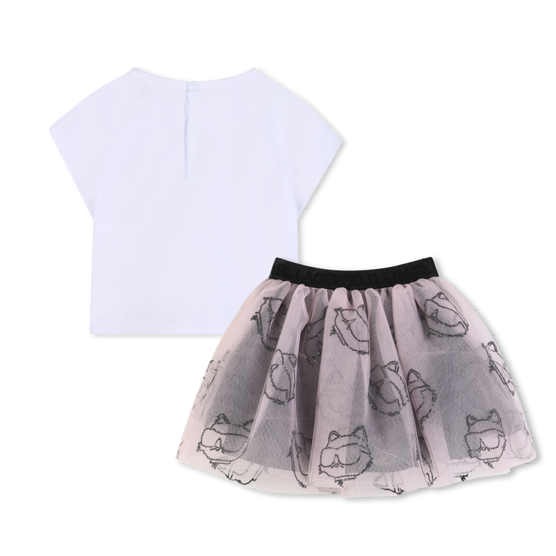 T-SHIRT AND SKIRT SET KARL LAGERFELD KIDS 
                        GIRL