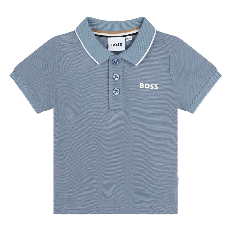 Plain Cotton Piqué Polo BOSS 
                        BOY