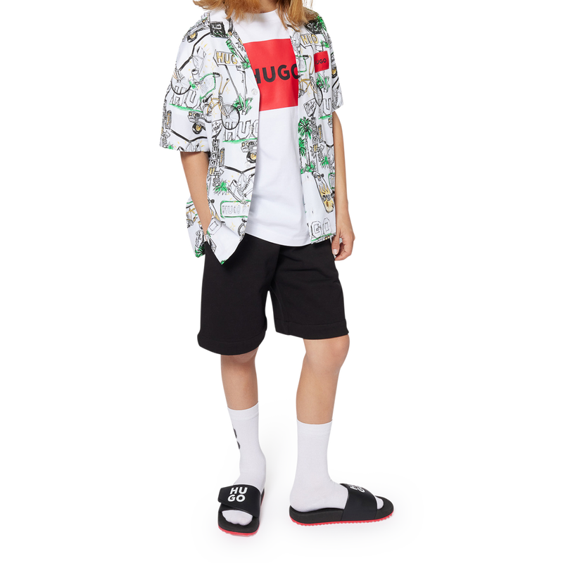 Fleece Bermuda running shorts HUGO 
                        BOY