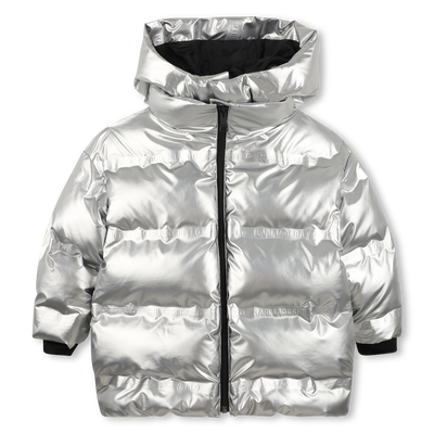 Hooded down jacket KARL LAGERFELD KIDS GIRL
