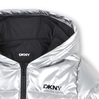 Silver hooded puffer jacket DKNY 
                    GIRL