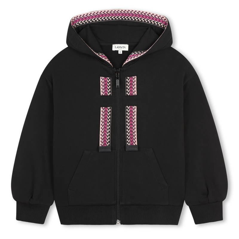 Embroidered zip-up sweatshirt LANVIN 
                        GIRL