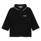 Long sleeve polo, BLACK, hi-res