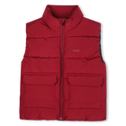 Sleeveless down jacket, DARK RED, hi-res