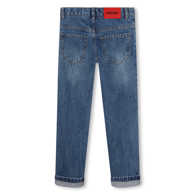 Straight-Cut Cotton Jeans HUGO 
                        BOY