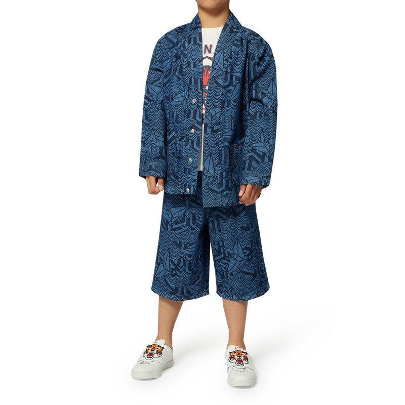 Printed denim jacket KENZO KIDS 
                        UNISEX