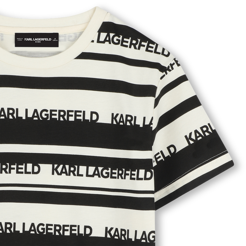 Striped short-sleeved T-shirt KARL LAGERFELD KIDS 
                        BOY
