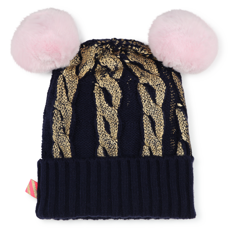 Pompom hat with cable knit BILLIEBLUSH 
                        GIRL