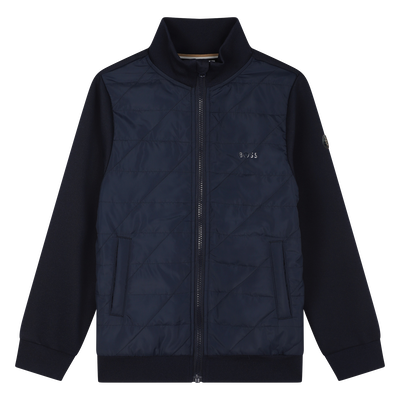 Bi-material zip-up cardigan BOSS BOY