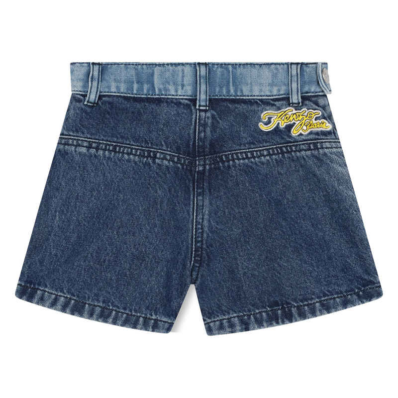 Embroidered denim shorts KENZO KIDS 
                        GIRL