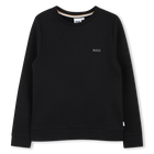 Round neck sweatshirt, BLACK, hi-res