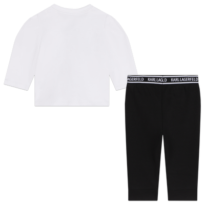 Cotton T-shirt and leggings KARL LAGERFELD KIDS GIRL