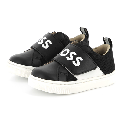 Leather hook-and-loop trainers BOSS BOY
