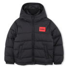 Hooded down jacket, BLACK, hi-res