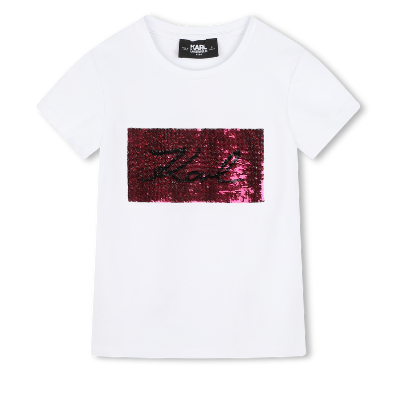 Reversible sequinned T-shirt KARL LAGERFELD KIDS 
                        GIRL