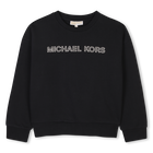 Cotton fleece sweatshirt, BLACK, hi-res