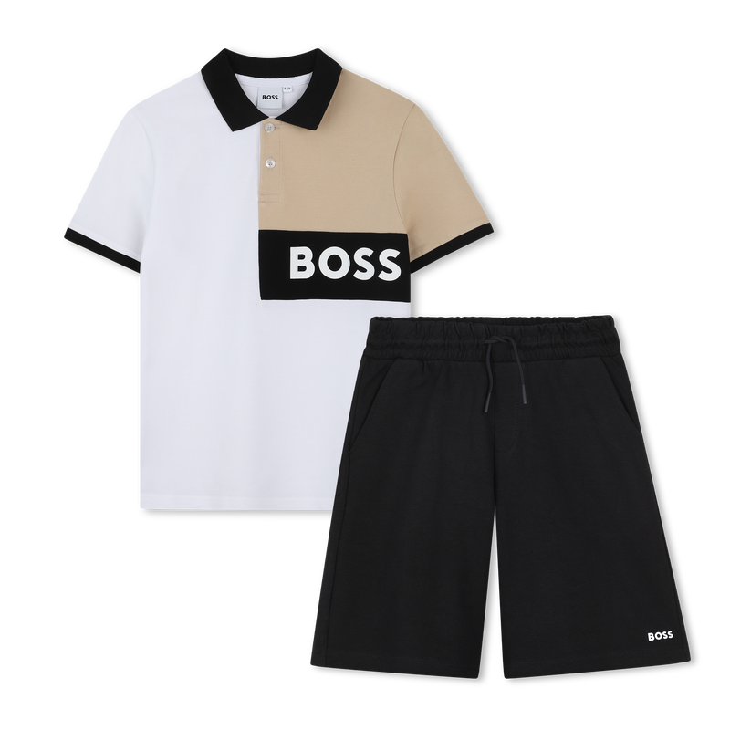 Cotton polo shirt and shorts BOSS 
                        BOY