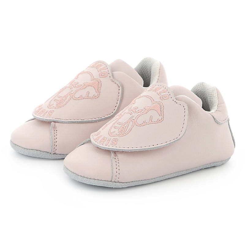 Leather hook-and-loop slippers KENZO KIDS 
                        UNISEX
